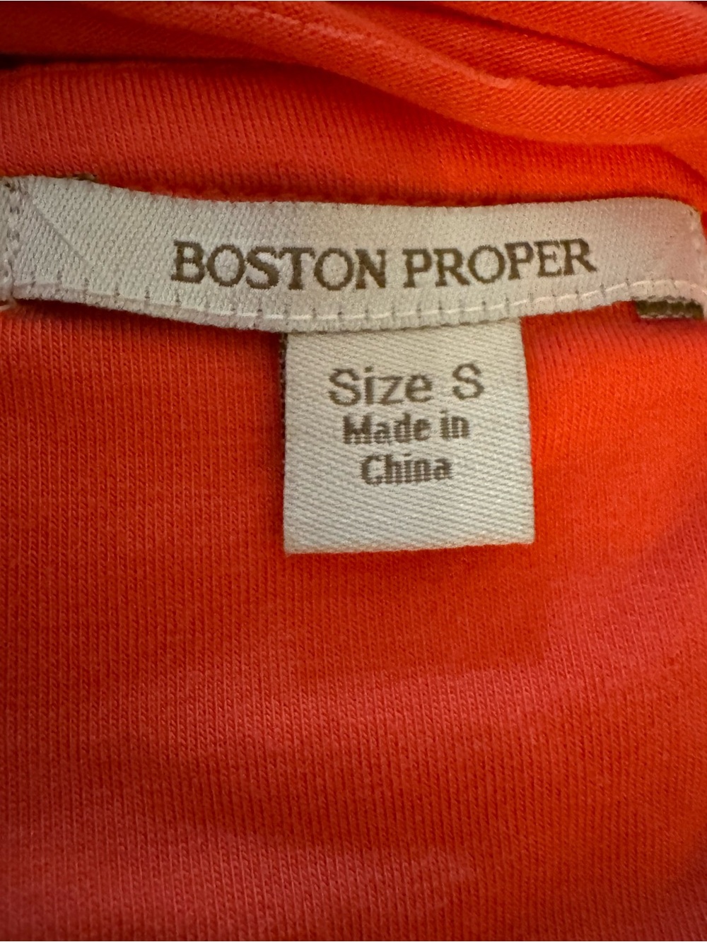 Boston Proper Bright Coral Knit Top w/ Beading and Fringe Size S Like New - Picture 5 of 6